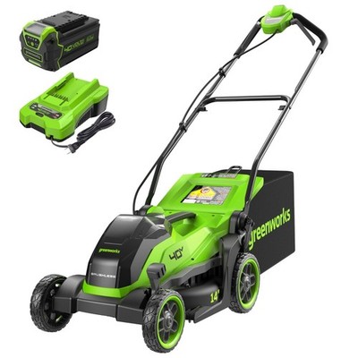 Greenworks 40V 14 inch Lawn Mower (2-in-1 Function) w/ 4Ah Battery & 2A Charger