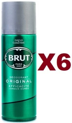 6 PZ BRUT ORIGINAL DEODORANTE SPRAY DEO LUNGA DURATA 200ML