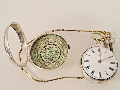  Barth Valentine LONDON Spindeluhr, Antique Verge Fusee Pair Case Pocket SPZ-3