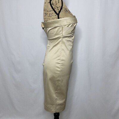 Red Valentino Dress 40 US 4 Gold Strapless Pencil Dress | eBay
