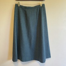 Vintage Pendleton Blue Green Skirt Size 12 100 Virgin Wool Made In USA Lined