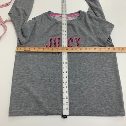 Juicy Couture Lightweight Sweatshirt Womens M Medium Leopard Logo Thumb Holes - Picture 8 of 12