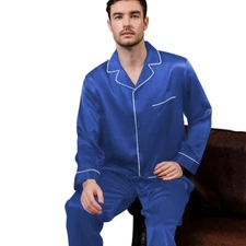 Mens Silk Satin  Pajamas -PJ Set  Top and Bottom ''5 DAY DELIVERY - USA Seller''