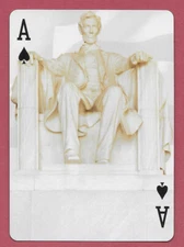 Abraham Lincoln Eagle USA Flag playing card single swap ace of spades - 1 card