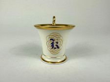 Nymphenburg Porzellan Tasse Biedermeier Empire 19. Jh. Antik A C Monogramm Gold
