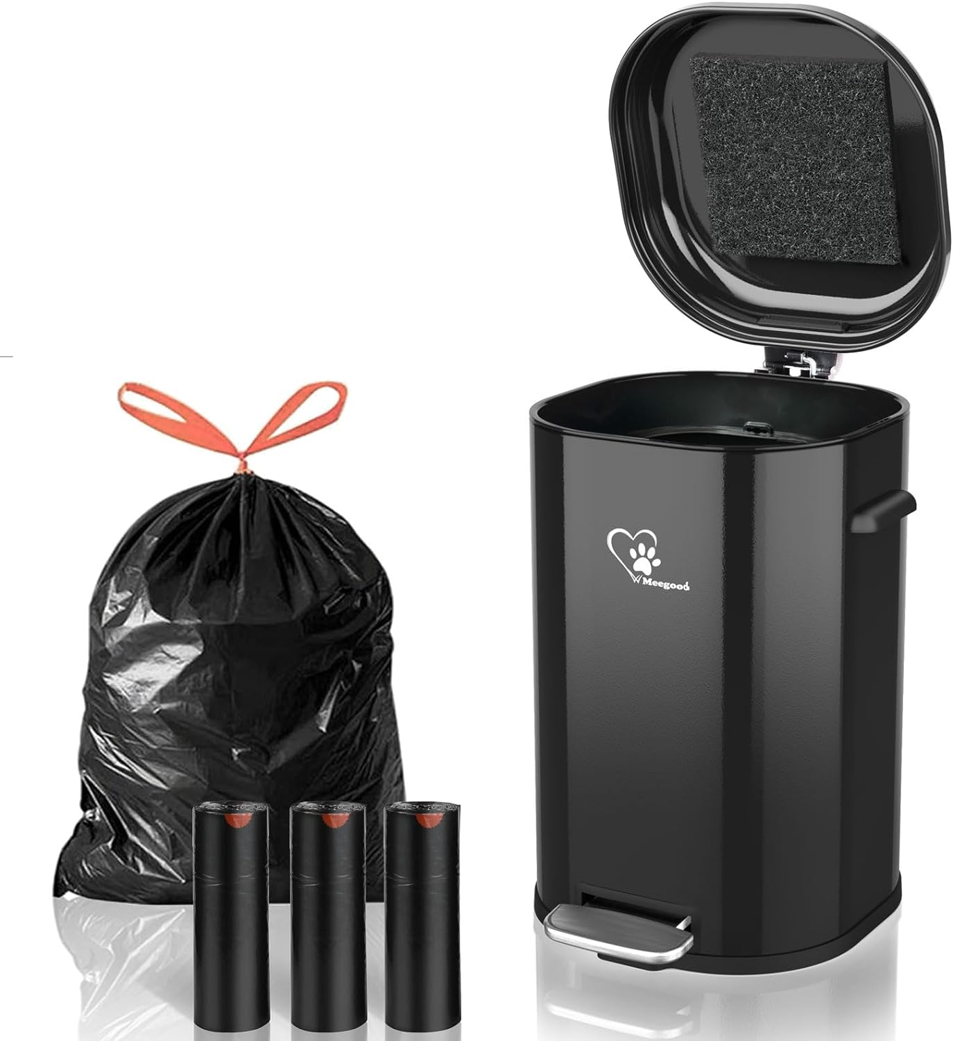Dog Poop Trash Can Outsides, 18L/4.76 Gal Portable Waste Bin with Lid and Remova