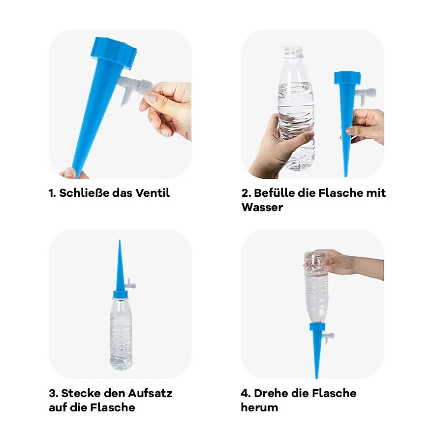 Wasserspender Pflanzen automatische Tröpfchenbewässerung Urlaub gießen bewässern - Bild 4 von 4