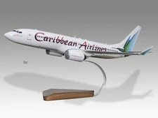 Boeing 737-800 Caribbean Airways Desk Wood Airplane New Model Small Scale 1/130