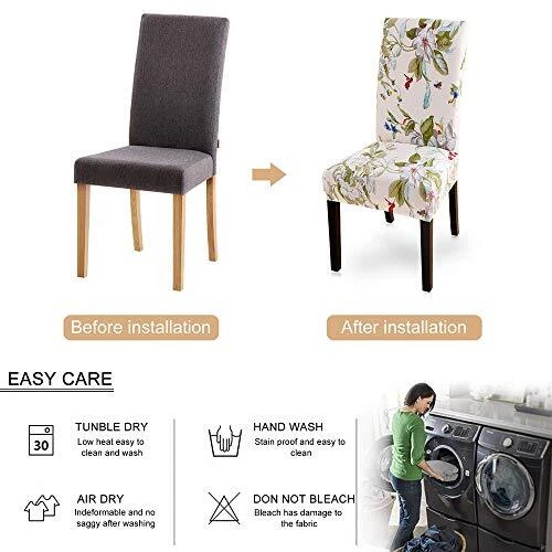Juego de 4 fundas para sillas de comedor SearchI, spandex súper ajuste elásticas - Imagen 7 de 7