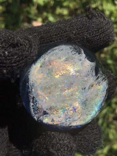 Glass Boro Marble Hand Made Rainbow Dichro Size 41mm Multi Color Art - Picture 6 of 17