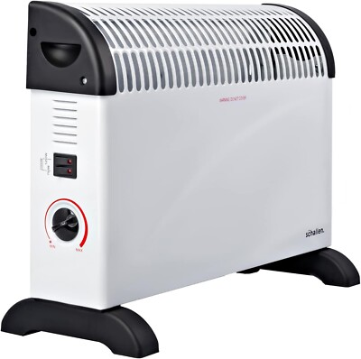 2KW Electric Convector Heater Freestanding Radiator in White with  Thermostat UK