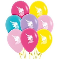 12 UNICORN LATEX BALLOONS PARTY HANGING DECORATIONS UNICORNS FASHION ASSORTED 