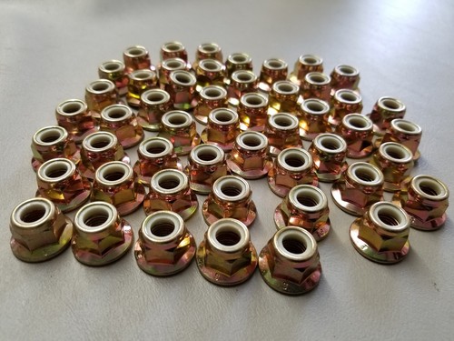 (50) M10-1,25 oder 10 mm metrisch Sechskantflansch Stop Verschlussmutter/Nylon Einsatz, Klasse 8,8 - Bild 5 von 6