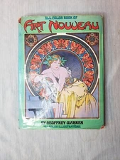 Vintage 1972 Art Nouveau 101 Color Illustrations By Geoffrey Warren 
