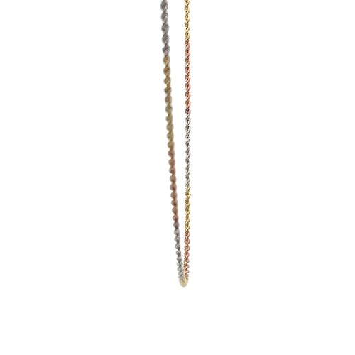 18K White/Yellow/Rose Gold 16″ Necklace Minimalist Unisex Jewelry from Italy - Picture 5 of 10