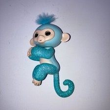 Fingerlings Interactive Monkey Blue Glitter -works - 5" w/ batteries