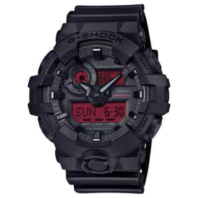 Casio G-SHOCK GA-700BBR-1AJF BLACK AND BOLD RED Dial Gift Men Round Resin Watch
