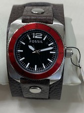 Fossil Mens Watch Square Wide Leather 