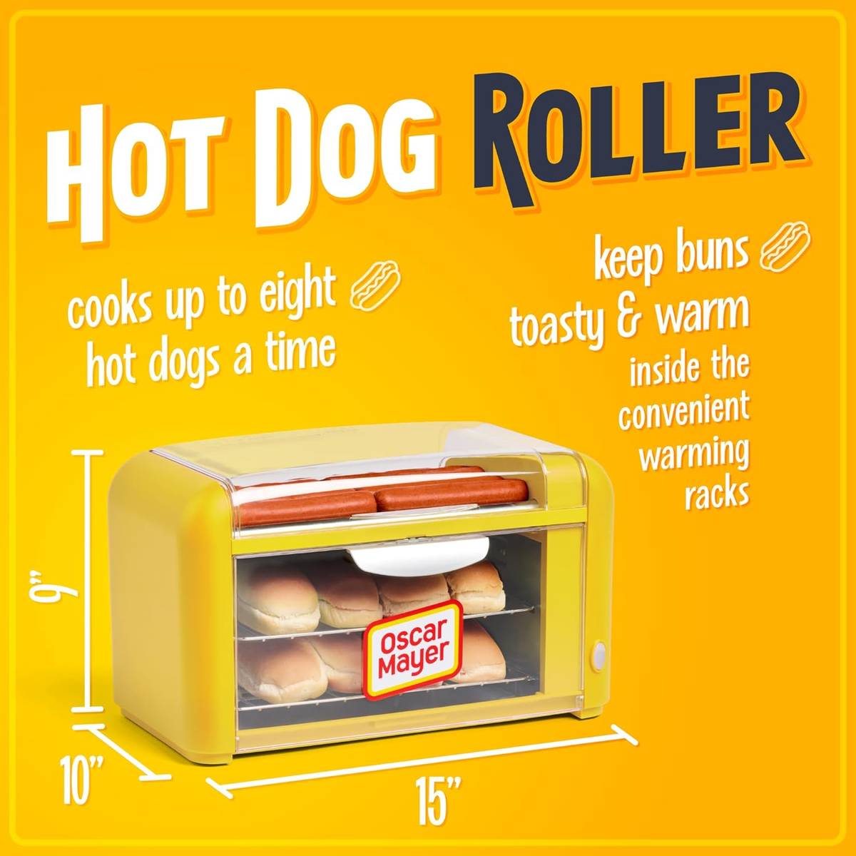 Oscar Mayer Extra Large Countertop Hot Dog Roller and Bun