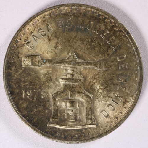 1979 Messico Mo Mint Onza Moneta d'Argento CASA DE MONETA Bilancia & Bilancia Bella Tono - Foto 2 di 2