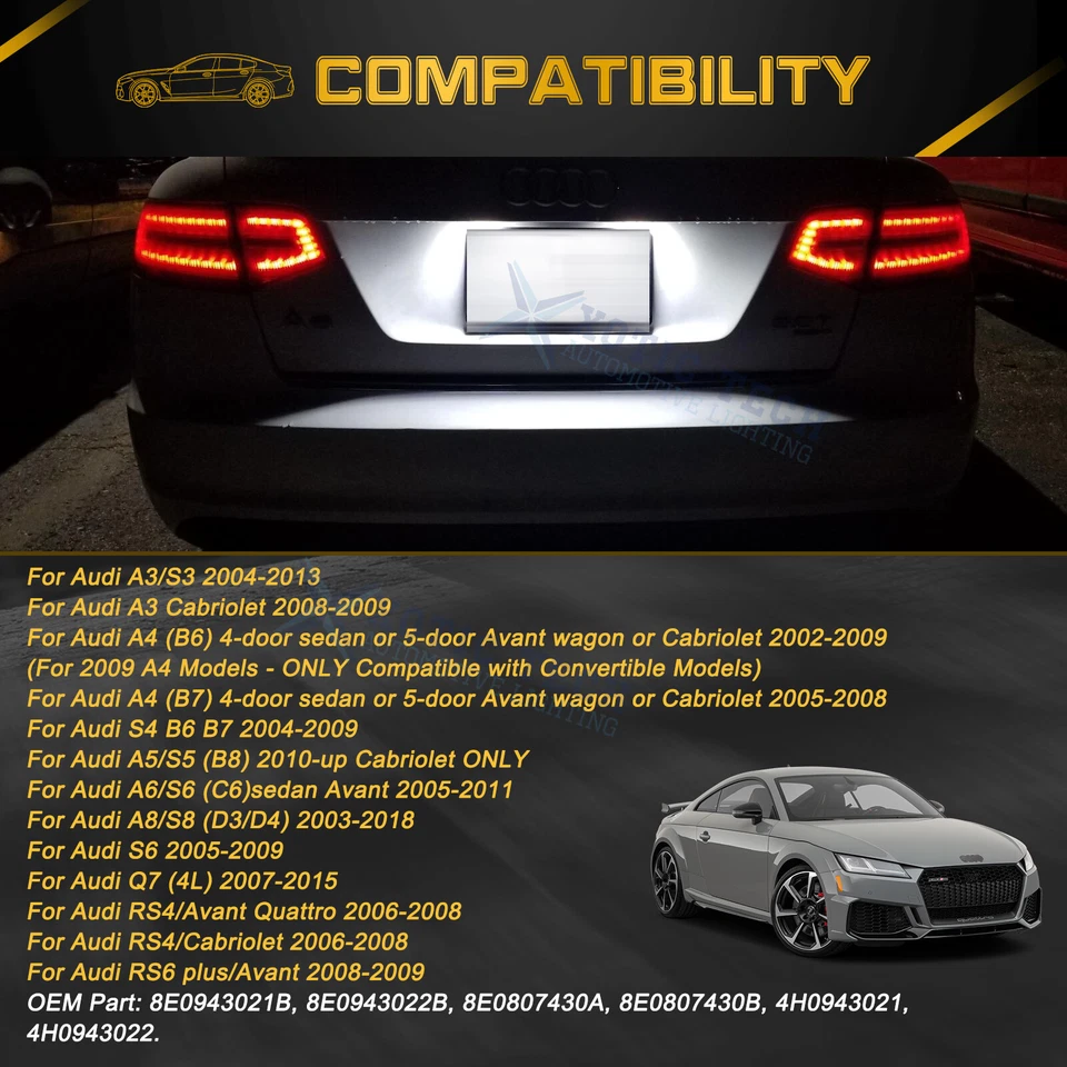 Безошибочный сменный номерной знак для Audi Q7 A3 S4 A6 S6 A8 S8 RS4 RS6 - Изображение 3 из 4