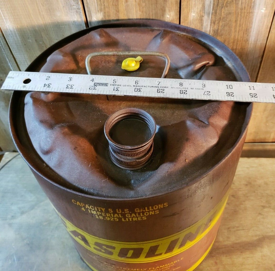 HUFFY GASOLINE ガソリン携行缶 5ガロン レトロ アンティーク 5 GAL CAN GALLON MOTOR GAS TIN VINTAGE SERVICE STATION GASOLINE
