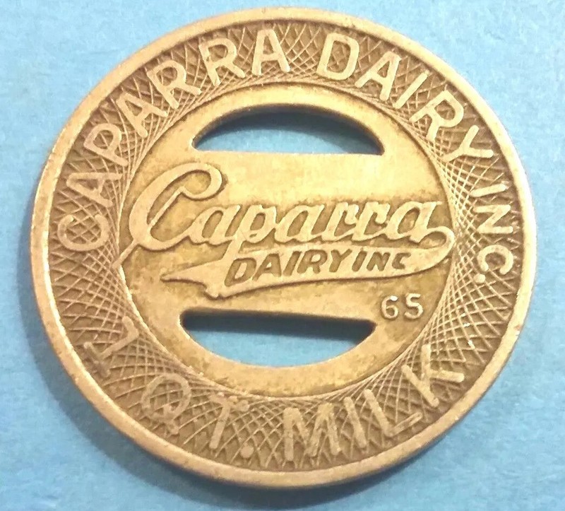 Ficha Leche CAPARRA DAIRY Nick MILK Token coin San Juan PUERTO RICO vale moneda.