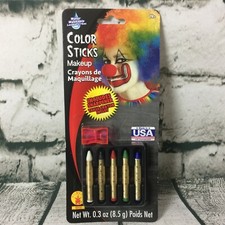 5 Color Crayon Makeup Sticks Clowns Dracula Monsters Creatures Halloween Costume