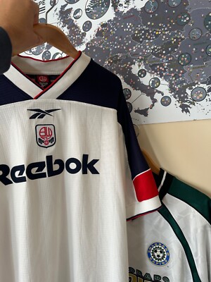 Maillot Vintage Bolton Wanderers - Taille L/XL - Blanc - Marque Reebok - Occasion Excellent état