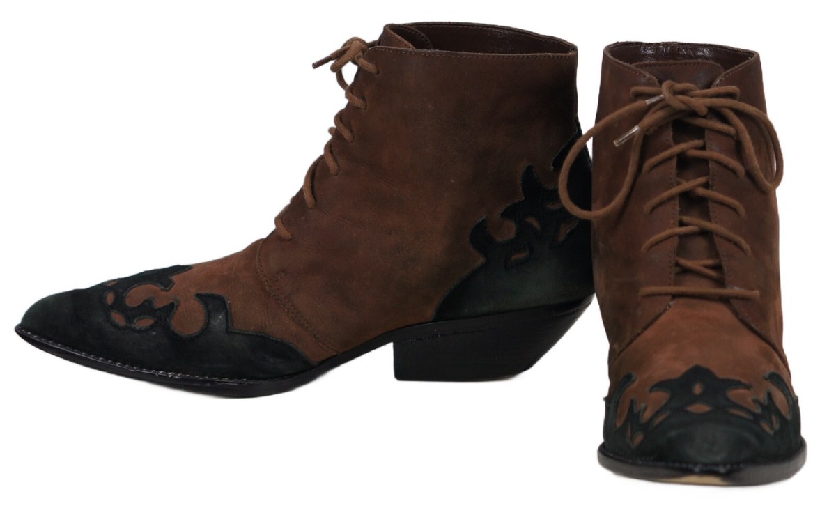 Lord Taylor Loredo Velvety Suede Ankle Lacer Booties Boots Vintage  Women’s M