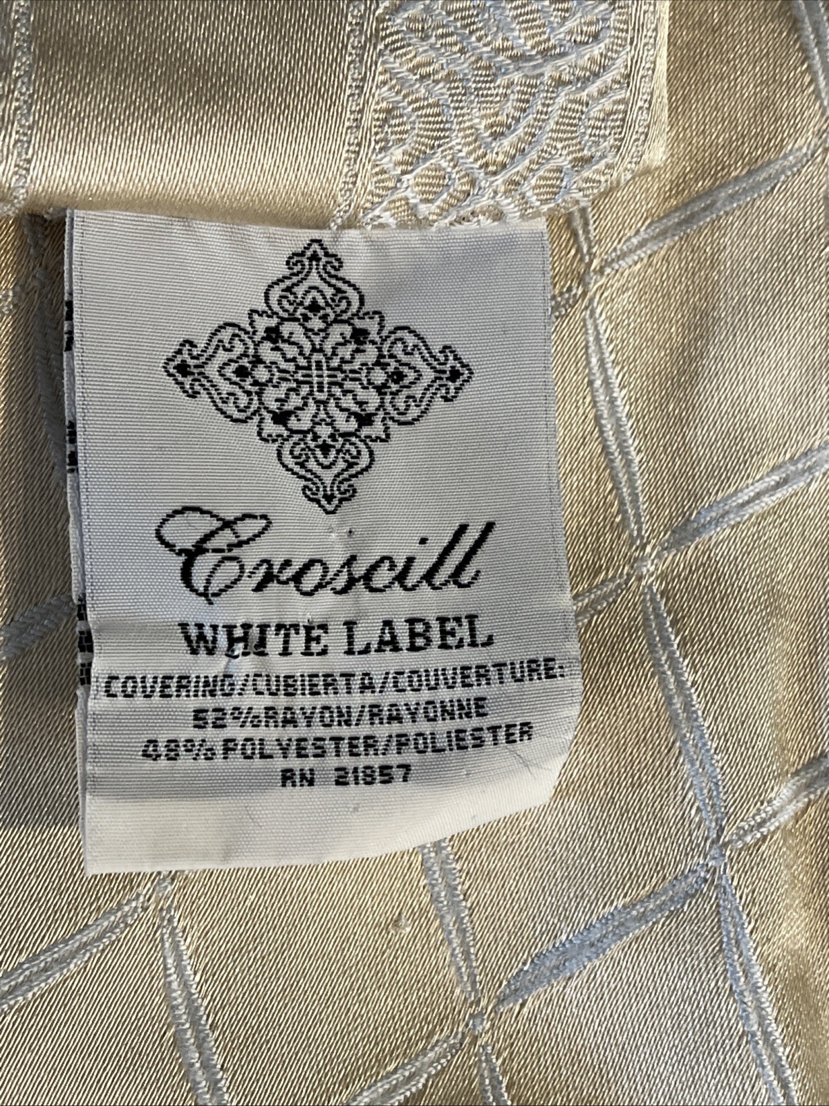 CROSCILL WHITE LABEL GOLD FLORAL  (2) EURO PILLOW SHAMS 21 X 23 + 1 LUMBAR 3PC