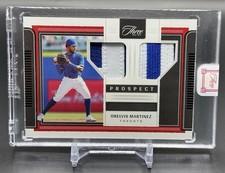 2022 Panini Three and Two Orelvis Martinez Prospect Dual Jersey Patch Black /7