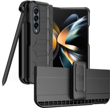 Case with Clip and S Pen Slot for Galaxy Z Fold 4 5G, Tactical Cover and Cust...