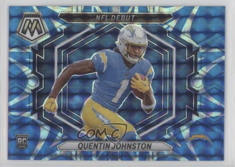 2023 Panini Mosaic NFL Debut Reactive Blue Prizm Quentin Johnston Rookie RC 13v8