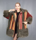 18733 NEW GLAMOROUS COAT WITH REAL TIBET LAMB FUR JACKET PELZ BEAUTIFUL SIZE 3XL