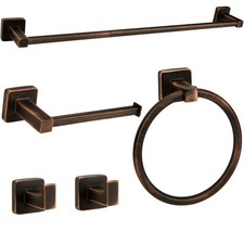 Best 5 Piece Antique Bathroom Hardware Accessories Set Oil Rubbed Bronze,24 Inch