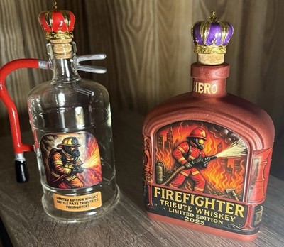 Firefighter Decanters Set Hero Whiskey Glass With Cork Stopper Crown Royal