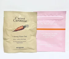 Korean Skinfood Carrot Carotene Peach & Lily Lazy Day Hydrating Toner Pads Mini