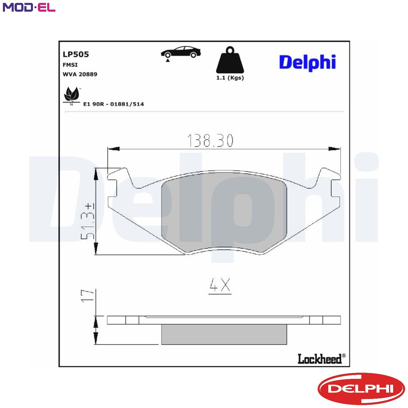 BRAKE PAD SET DISC BRAKE LP505 FOR VW GOLF/II/Van/�/Cabriolet/Mk FLIGHT JETTA