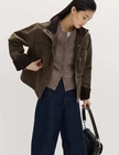 Marks & Spencer Womens Dark Brown Cotton Utility Jacket - M&S