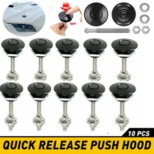 10x Push Button Quick Release Hood Bonnet Pins Lock Clip Car Bumper Latch Kit US