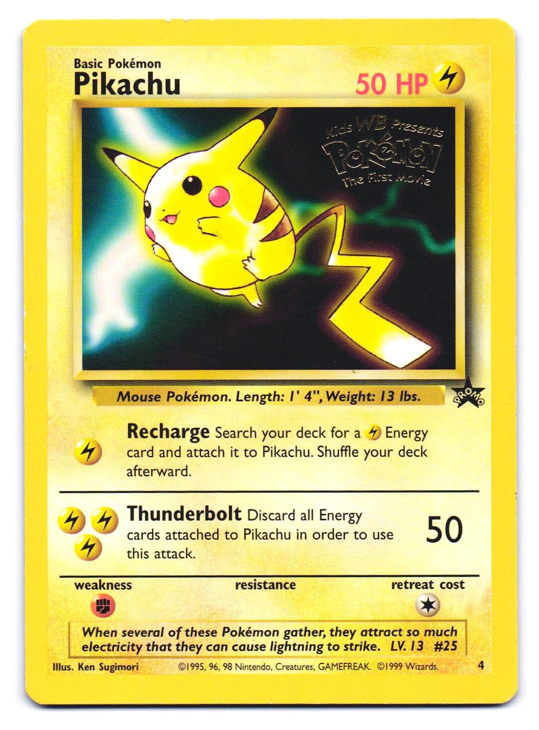 Pikachu 4 Promo Wizards Black Star Promos Pokemon HP