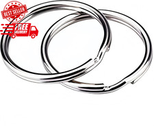100-Pack Split Key Rings (1.2 Inch/30mm) - Silver Nickel Metal Keychain Rings...