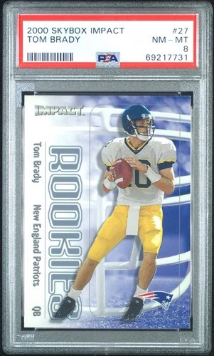 2000 Skybox Impact - Rookies Tom Brady #27 (RC) PSA 8