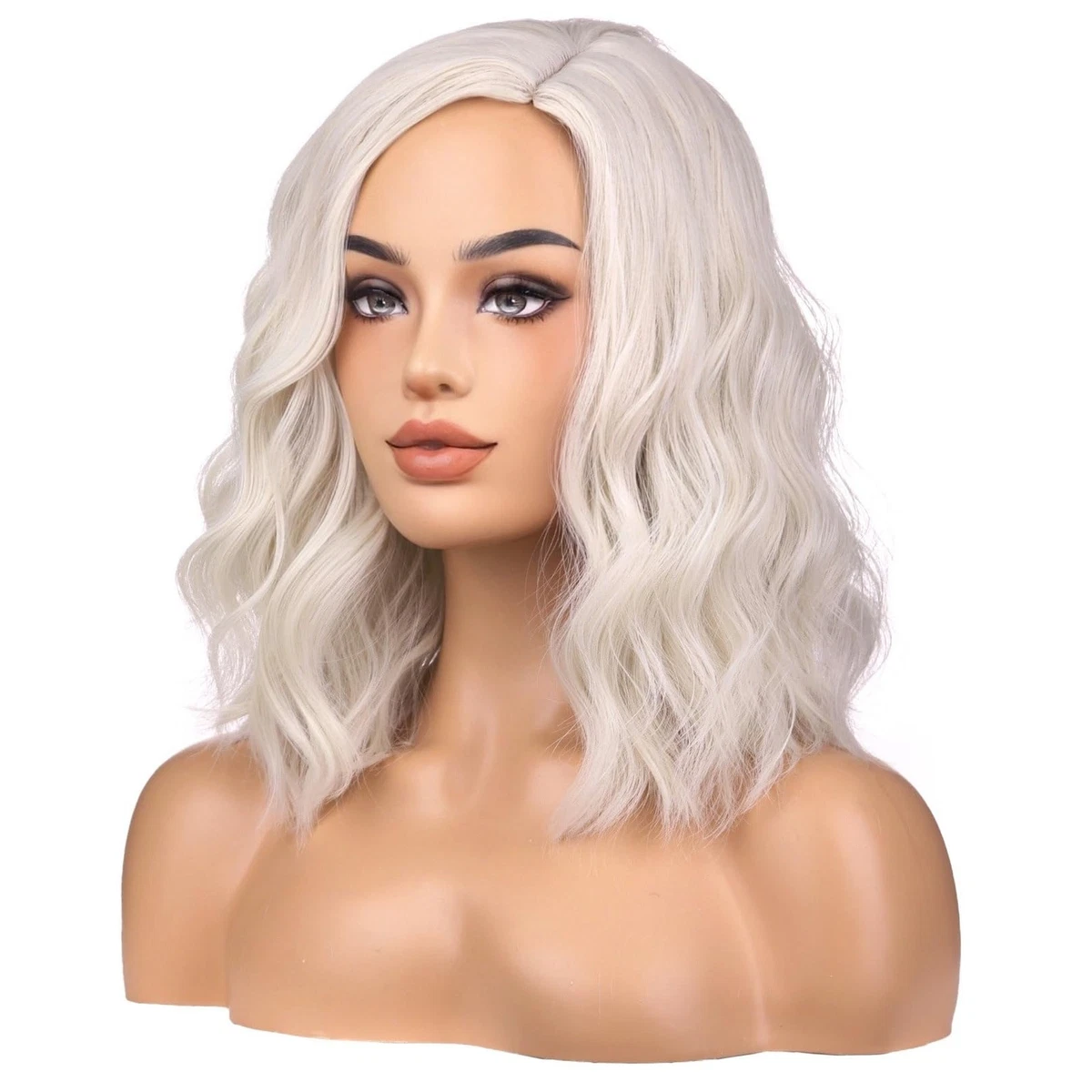 Blonde Curly Wigs Short Synthetic Heat Resistant Shoulder 