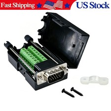 DB15 VGA Male 3Row 15Pin Breakout Terminal Screw Type Connector Set