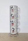 Set Of 4 Disney Mickey Mouse Comic Strip 10oz Mugs With Metal Stand/Holder — photo 1