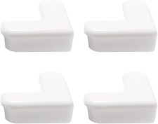 4-Pack White Corner and Edge Protectors - Self-Adhesive Bumpers for Furniture,