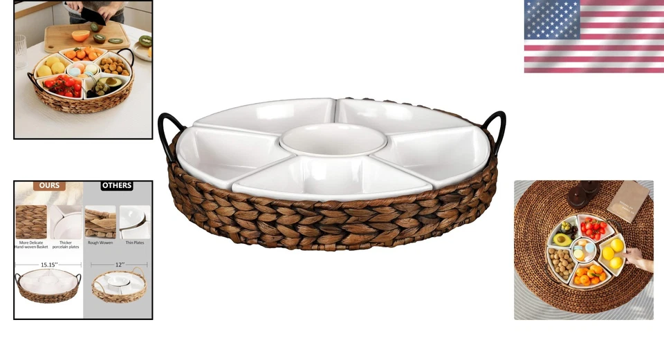 Gold Serving Tray Set: 7-Piece Platters for Parties - Image 2 of 4