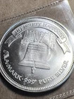 1 Troy oz Liberty Bell Stackable .999 Fine Silver Round Uncirculated.